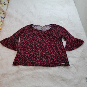 Michael Michael Kors hearts ruffle sleeve top